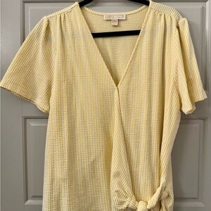 Michael Kors Light Yellow Textured Blouse